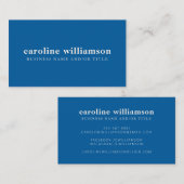 Elegantes, modernes Minimalistisches Blau Visitenkarte (Vorne/Hinten)