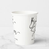 Elegantes modernes Minimalistisches Brautparty Pappbecher (Rechts)