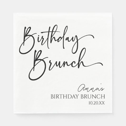 Elegantes, modernes Minimalistisches Brunch-Party Serviette (Vorderseite)
