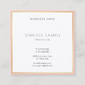 Elegantes modernes Minimalistisches Design Berufli Quadratische Visitenkarte (Rückseite)