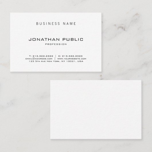 Elegantes modernes minimalistisches Design Berufli Visitenkarte (Vorne/Hinten)