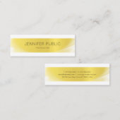 Elegantes modernes Minimalistisches Design Gold Lu Mini Visitenkarte (Vorne/Hinten)