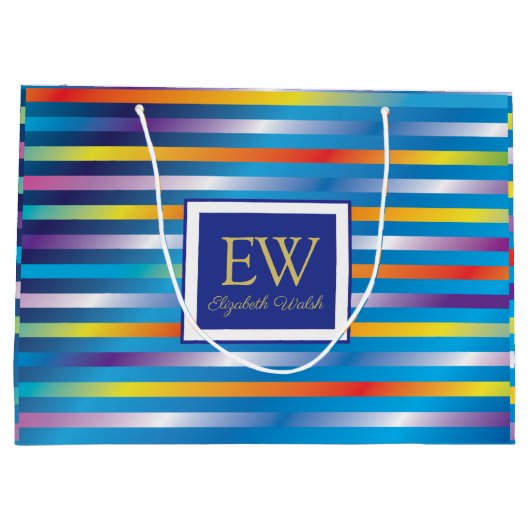 Elegantes modernes Minimalistisches Design Große Geschenktüte (Rückseite)