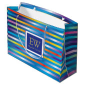 Elegantes modernes Minimalistisches Design Große Geschenktüte (Rückseite Schrägansicht)