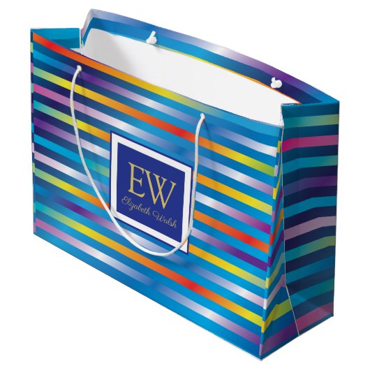 Elegantes modernes Minimalistisches Design Große Geschenktüte (Rückseite Schrägansicht)