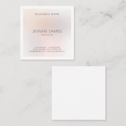Elegantes modernes Minimalistisches Design Trendy Quadratische Visitenkarte (Vorne/Hinten)