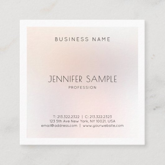 Elegantes modernes Minimalistisches Design Trendy Quadratische Visitenkarte (Vorderseite)