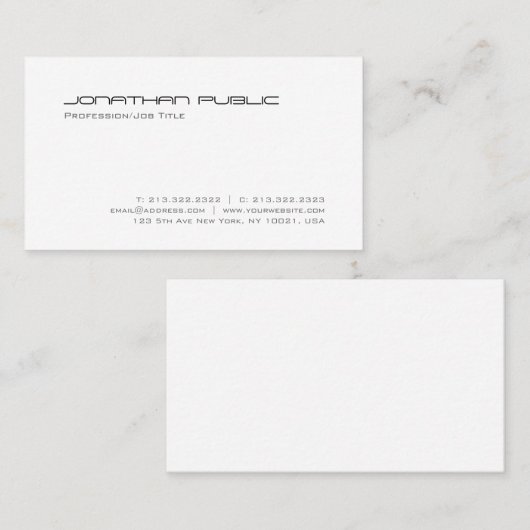 Elegantes modernes minimalistisches Design Trendy Visitenkarte (Vorne/Hinten)