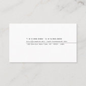 Elegantes modernes Minimalistisches Design Trendy Visitenkarte (Rückseite)