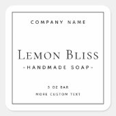 Elegantes, modernes, minimalistisches Etikett Quadratischer Aufkleber (Vorderseite)