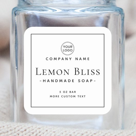 Elegantes, modernes, minimalistisches Etikett Quadratischer Aufkleber