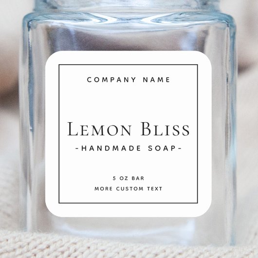 Elegantes, modernes, minimalistisches Etikett Quadratischer Aufkleber