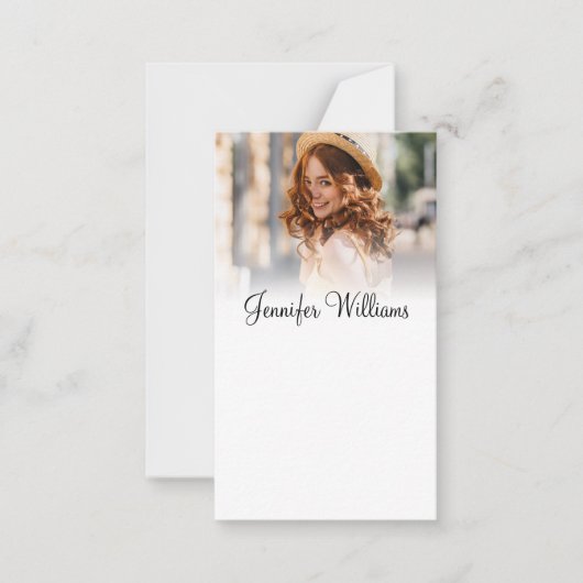 elegantes modernes minimalistisches Foto Mitteilungskarte (Vorderseite)