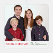 Elegantes modernes Minimalistisches Foto Ornament Aus Metall (Vorderseite)