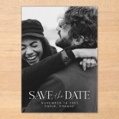 Elegantes modernes Minimalistisches Foto Save the  Acryleinladungen (Vorderseite)