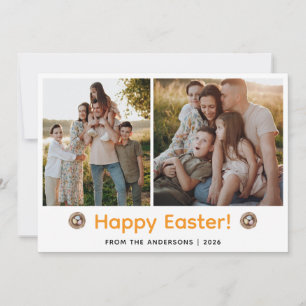 Elegantes modernes minimalistisches Frohe Ostern 2 Feiertagskarte