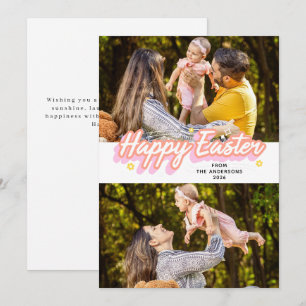 Elegantes modernes minimalistisches Frohe Ostern 2 Feiertagskarte