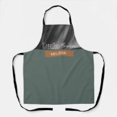 Elegantes, modernes Minimalistisches Grünes Haarst Schürze (Vorderseite)