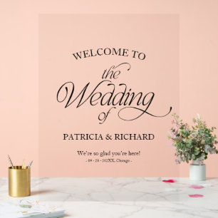 Elegantes modernes minimalistisches Hochzeit-Willk Acrylschild