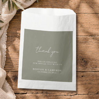 Elegantes modernes minimalistisches Hochzeits-Dank Geschenktütchen
