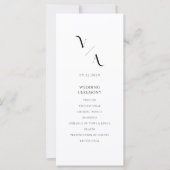 Elegantes modernes Minimalistisches Hochzeitsprogr (Vorderseite)