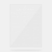 Elegantes modernes Minimalistisches Hochzeitsstift Acrylschild (Vorderseite)