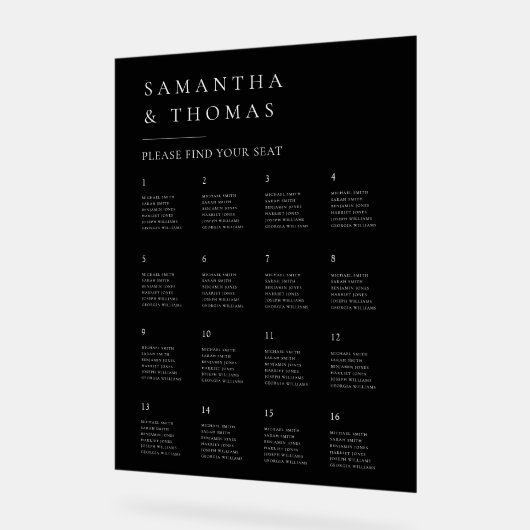 Elegantes modernes Minimalistisches Hochzeitsstift Acrylschild (Winkel)