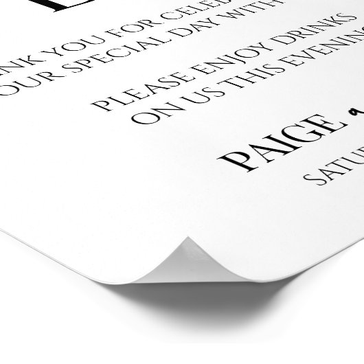 Elegantes, modernes Minimalistisches Hochzeitssymb Poster (Ecke)