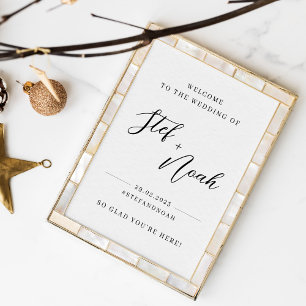 Elegantes, modernes Minimalistisches Hochzeitssymb Poster