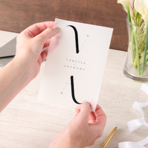 Elegantes, modernes Minimalistisches Hochzeitsüber Pergament Einladungen