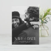 Elegantes modernes Minimalistisches Kalligrafie-Fo Save The Date (Stehend Vorderseite)