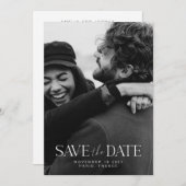 Elegantes modernes Minimalistisches Kalligrafie-Fo Save The Date (Vorne/Hinten)