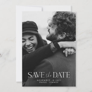 Elegantes modernes Minimalistisches Kalligrafie-Fo Save The Date