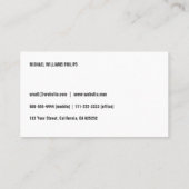 ELEGANTES MODERNES MINIMALISTISCHES Metall Visitenkarte (Rückseite)