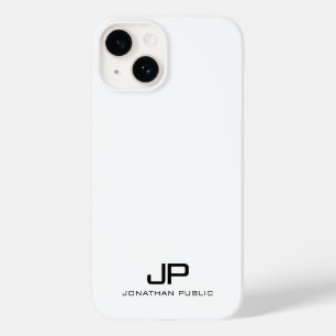 Elegantes modernes Minimalistisches Monogramm Schw Case-Mate iPhone 14 Hülle