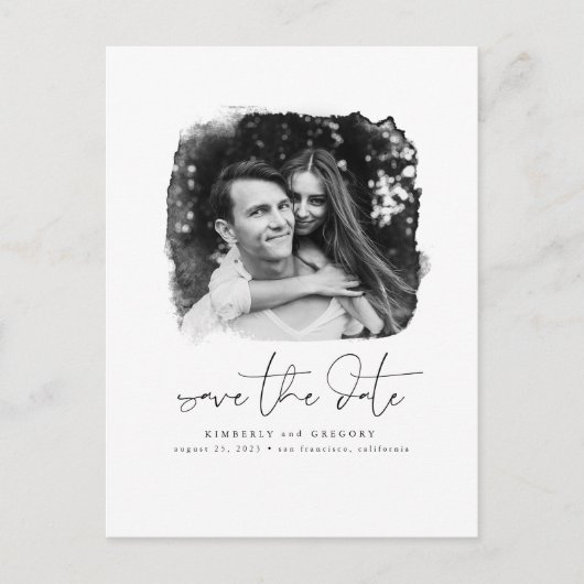 Elegantes modernes Minimalistisches Save the Date  Ankündigungspostkarte (Vorderseite)