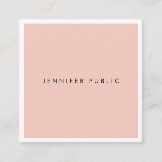 Elegantes modernes Minimalistisches schlichtes Quadratische Visitenkarte (Vorderseite)