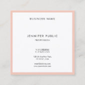 Elegantes modernes Minimalistisches schlichtes Quadratische Visitenkarte (Rückseite)