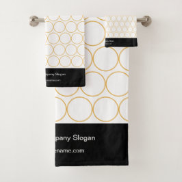 Elegantes, modernes Minimalistisches Schwarz-Weiß- Badhandtuch Set