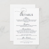 Elegantes, modernes Minimalistisches Skript Hochze Begleitkarte (Vorne/Hinten)