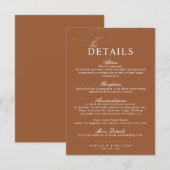 Elegantes, modernes Minimalistisches Skript Hochze Begleitkarte (Vorne/Hinten)