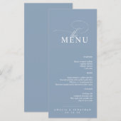 Elegantes, modernes Minimalistisches Skript-Hochze Menükarte (Vorne/Hinten)