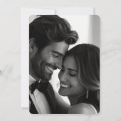 Elegantes modernes minimalistisches Skript Schwarz Save The Date (Rückseite)