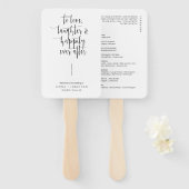 Elegantes, modernes Minimalistisches SkriptWedding Fächer (Vorne und Hinten)