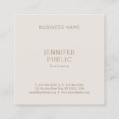 Elegantes modernes Minimalistisches Template Beruf Quadratische Visitenkarte (Rückseite)