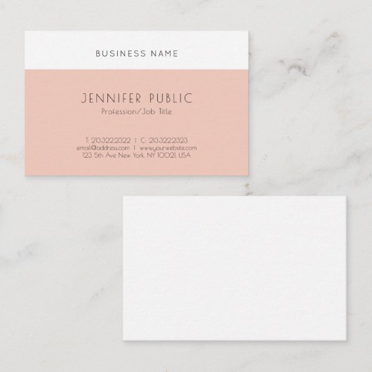 Elegantes modernes Minimalistisches Template Beruf Visitenkarte (Vorne/Hinten)