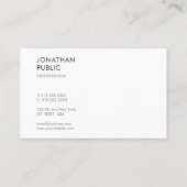 Elegantes modernes Minimalistisches Template Beruf Visitenkarte (Rückseite)