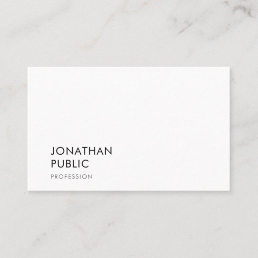 Elegantes modernes Minimalistisches Template Beruf Visitenkarte (Vorderseite)