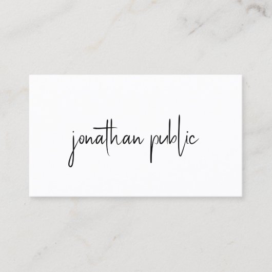 Elegantes modernes Minimalistisches Template Semi Visitenkarte (Vorderseite)