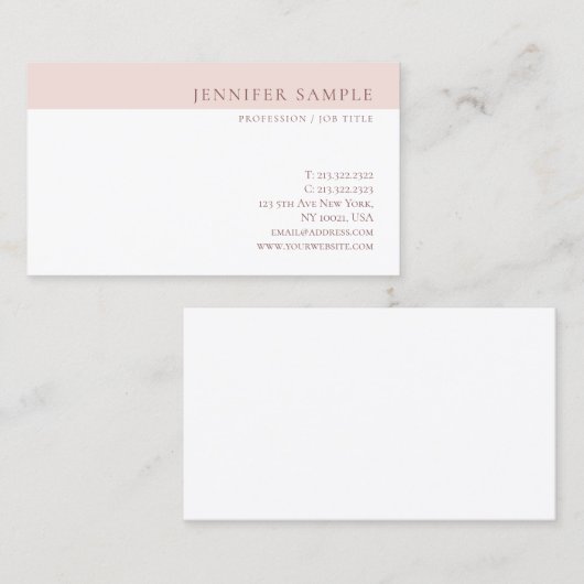Elegantes modernes Minimalistisches Template Trend Visitenkarte (Vorne/Hinten)
